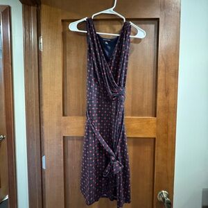 41 Hawthorn Navy and Red Polka Dot Midi Dress